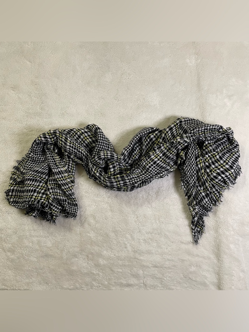 Yellow and Black Plaid Alternative Fashion Scarf
